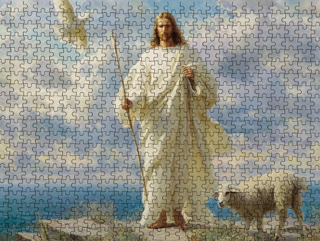 Puzzle per Adulti 1000, Pecore Uomo, legno Classico Puzzles LDYQS6-658