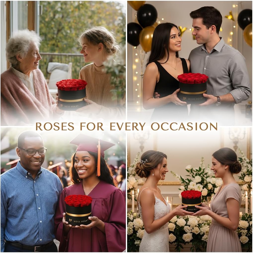 20 Petite Preserved Roses in Round Box, Forever Roses, Long-Lasting 1+ Year, No Watering, Home Décor Centerpiece, Gift for Her, Birthday or Anniversary - Image 4