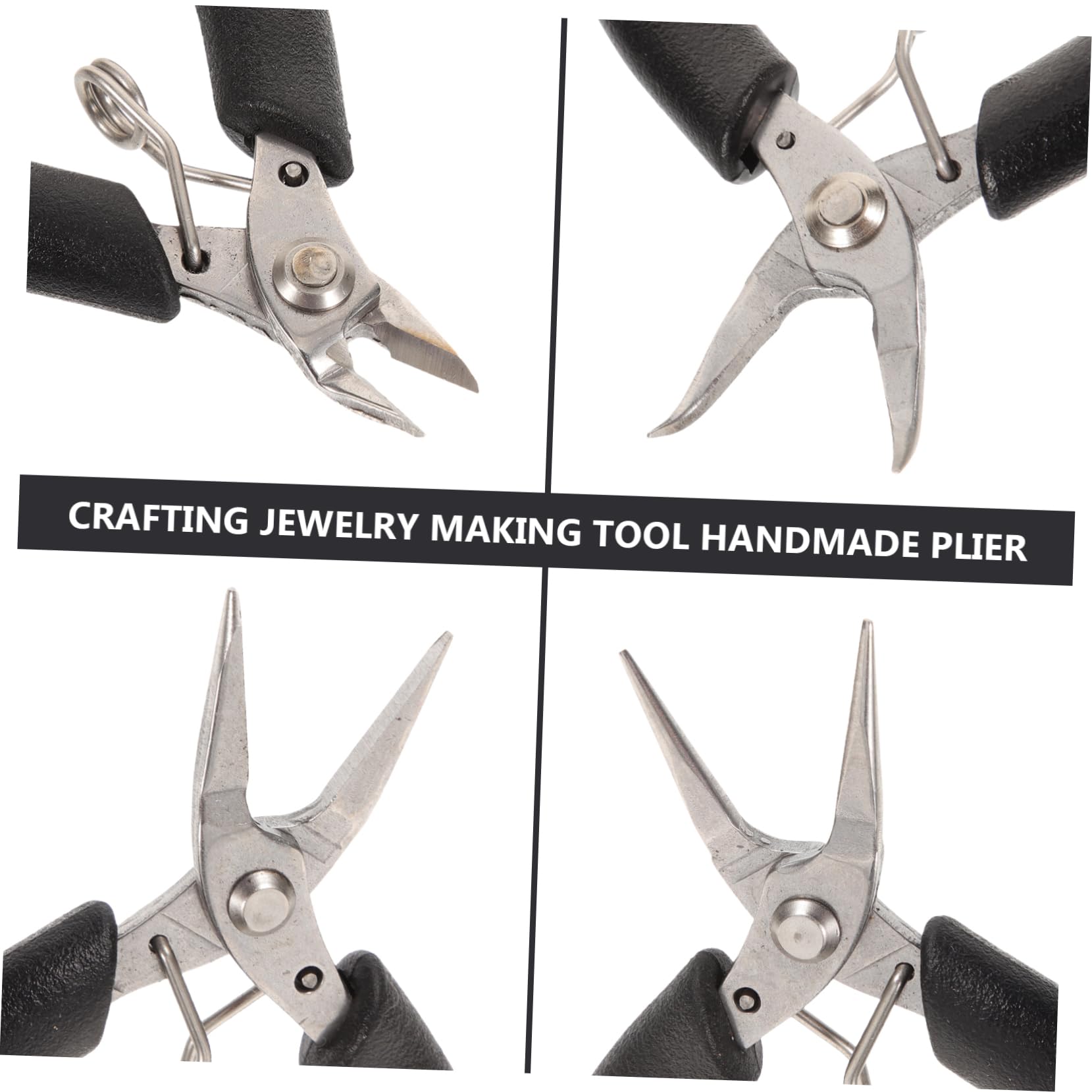 Gadpiparty 4Pcs Jewelry Making Tool Durable Jewelry Pliers for DIY Crafting Includes Flat Nose Nose and Cutting Pliers for Bending Gripping and Crimping