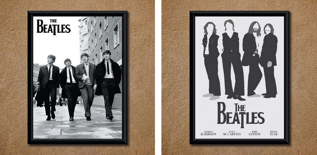 Beatles Wall Poster (with Frame) (Combo)