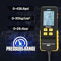 Vista 2 de AUTOOL Juego de medidor de compresión digital automotriz, 0-426PSI 0~29bar para kit de herramienta de prueba de compresión de cilindro de motor