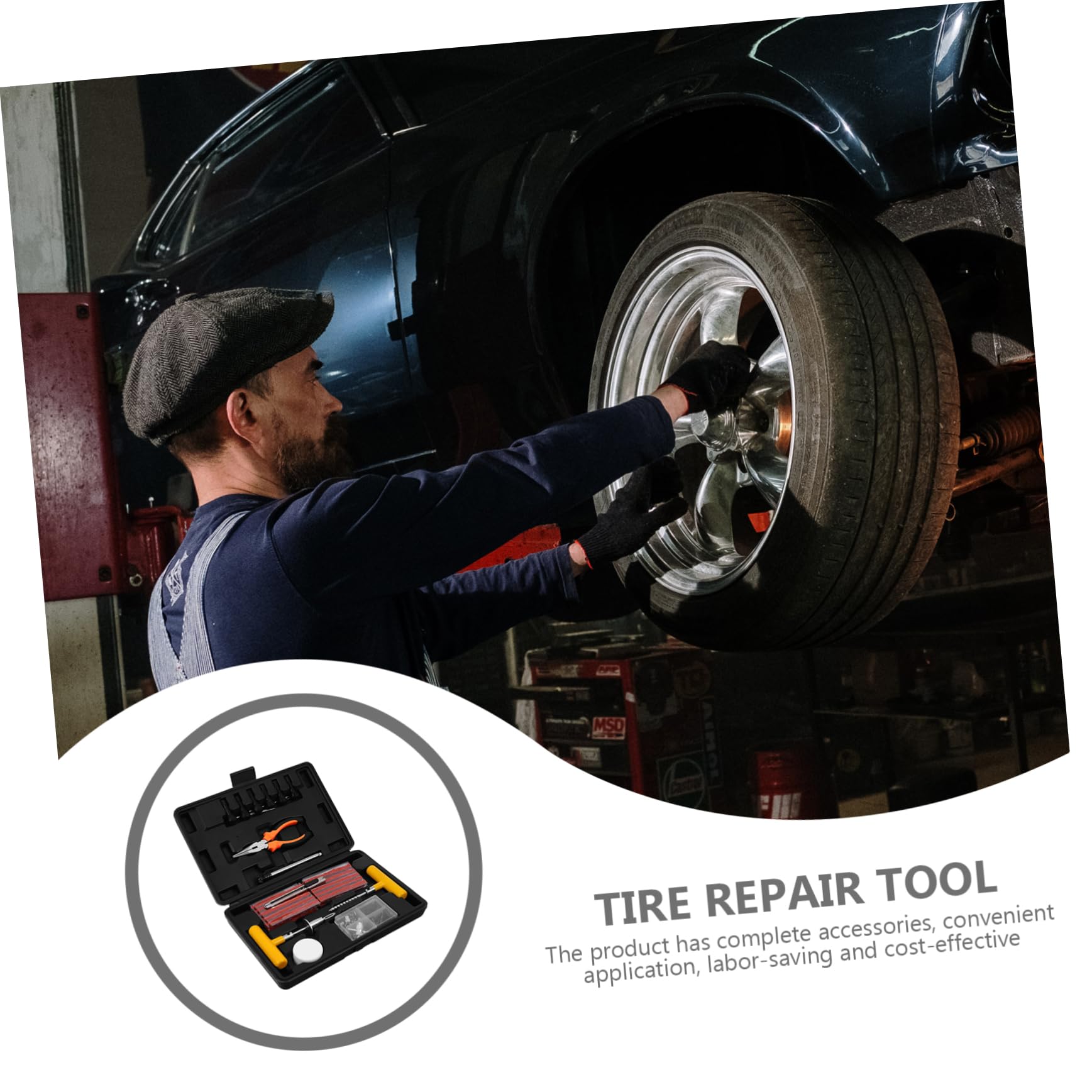 SOLUSTRE 100 Stück Reifenreparatur Werkzeugset für Auto und Motorrad Tragbar Leicht Einfache Anwendung für Schnelle Reparatur von Autoreifen Unterwegs