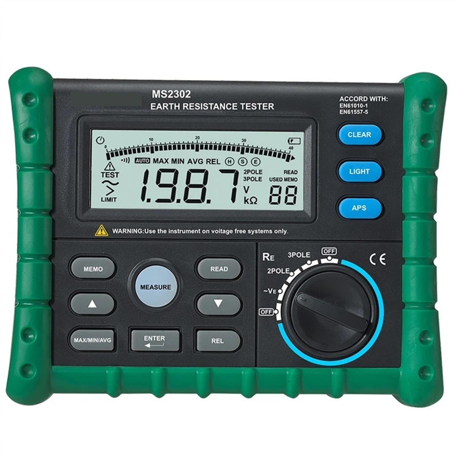 Amazon.co.jp: MS2302 アース接地抵抗テスターデジタル絶縁計 LCD