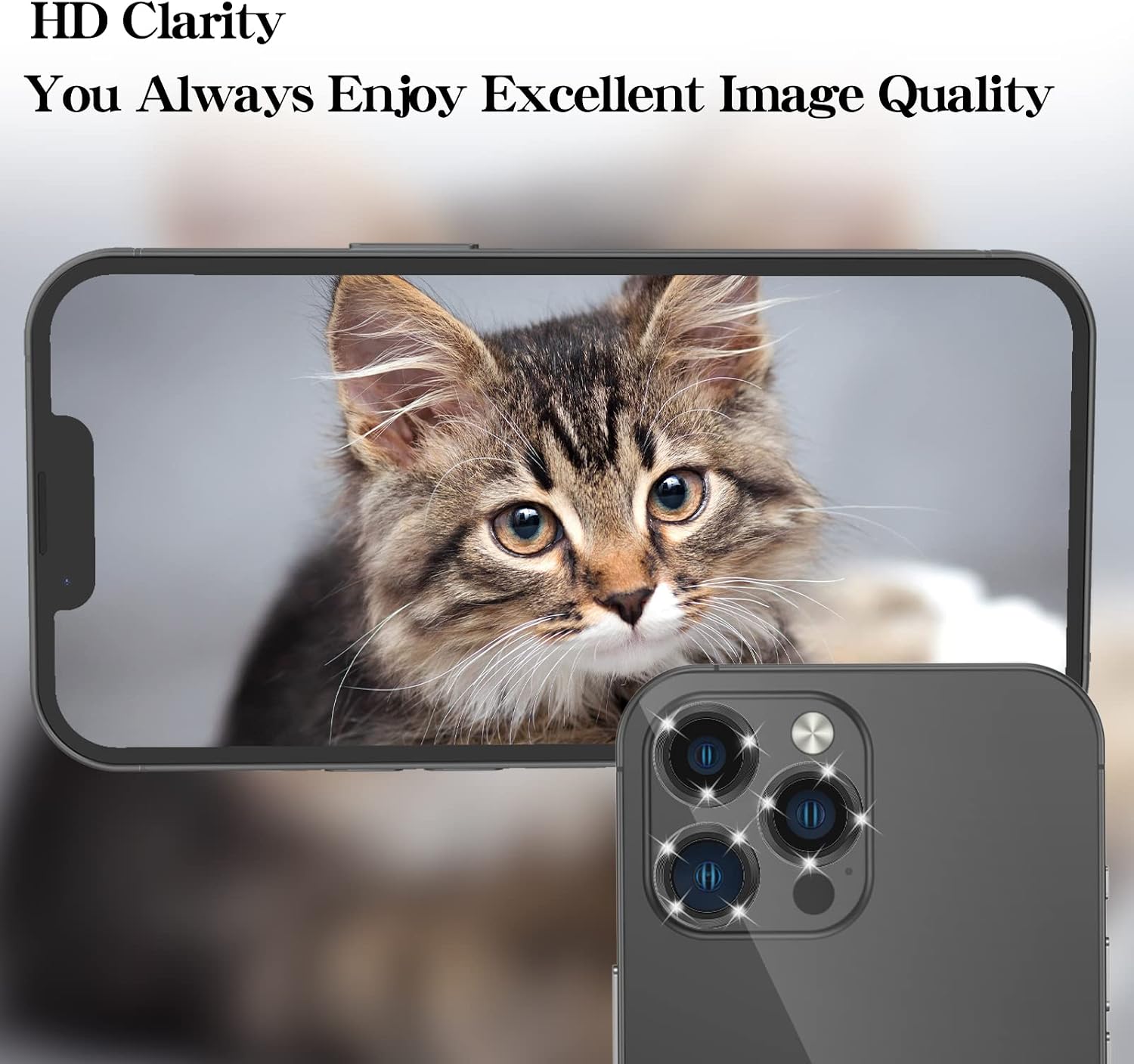 GAHOGA [3+1] Camera Lens Protector Compatible for iPhone 13 Pro(6.1") /13 pro max(6.7") 9H Tempered Glass Camera Cover Screen Protector/HD Anti-Scratch/with Cleaning Kit - Black