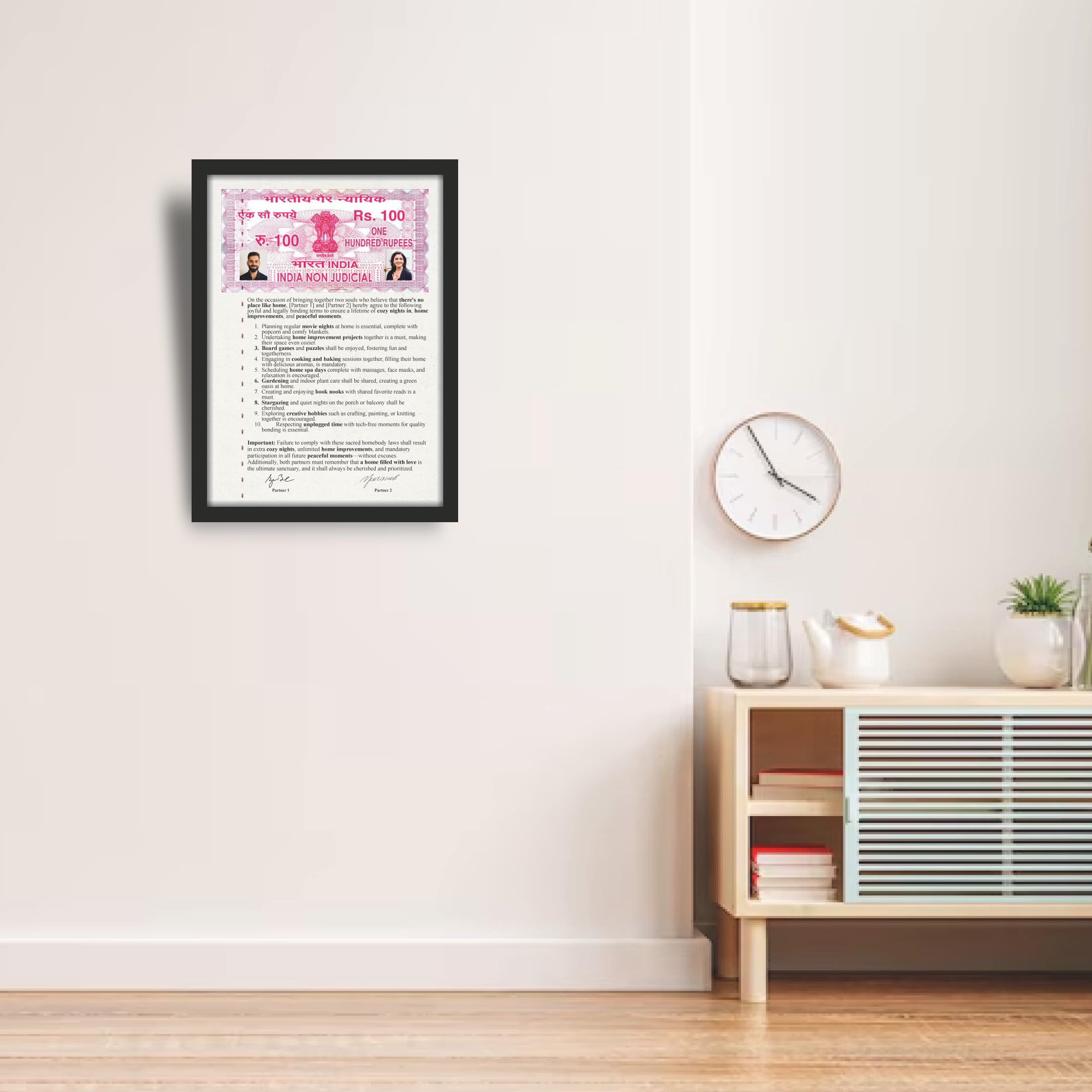 Homebody Couple Relationship Contract Photo Frame – 9.25 x 12.8…