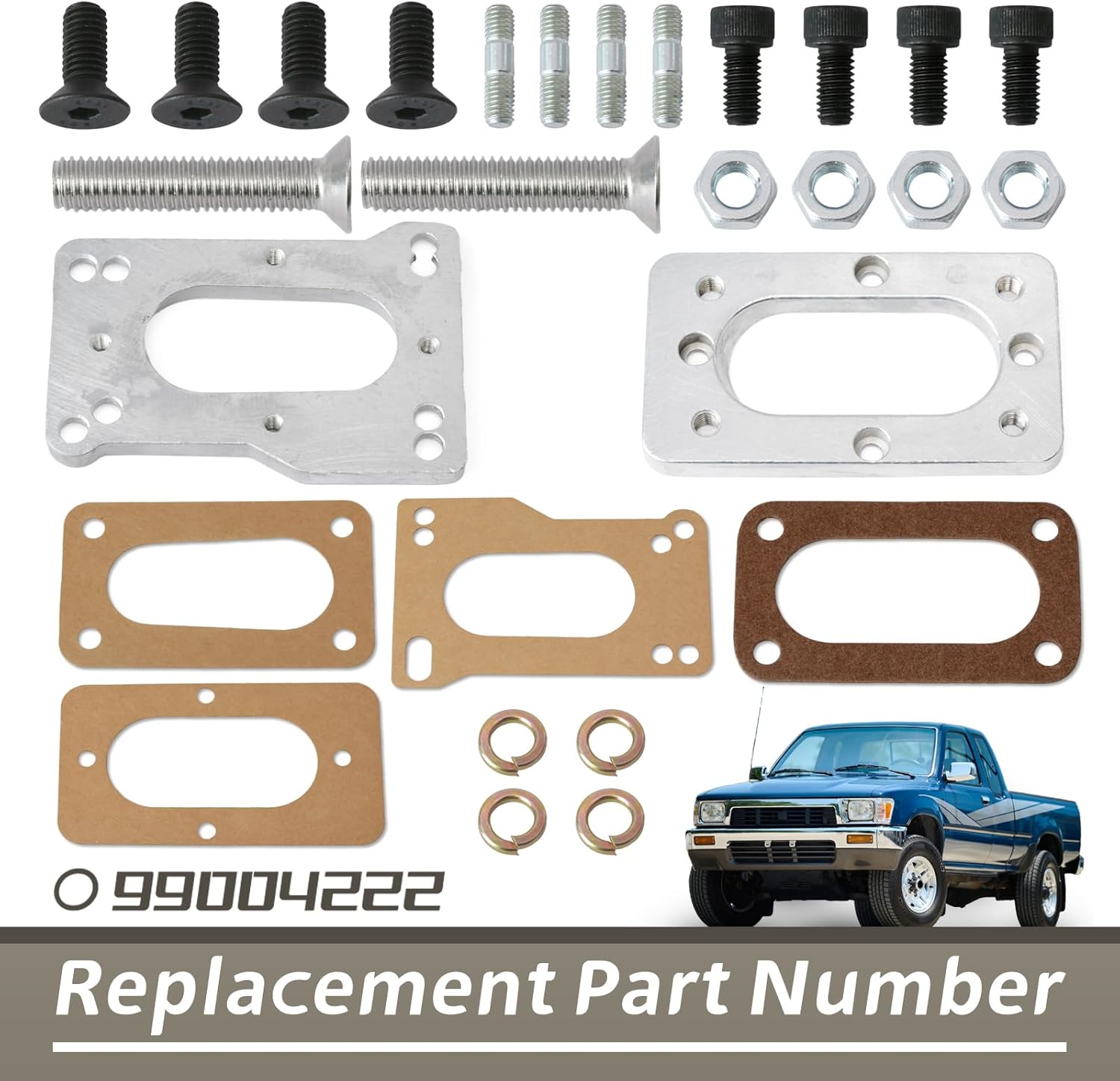 99004222 Carburetor Adapter Kit Compatible with Toyota 20R 22R Replacement for Weber 32/36 DGEV 38/38 DGES Carb Parts with Adapter Plate Gaskets and Mounting Hardware