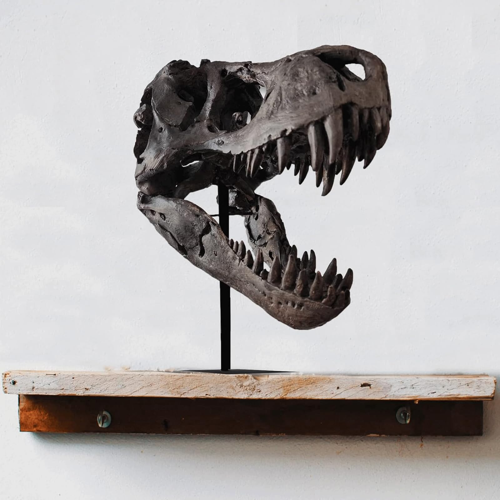 Rzeźby unikalna rzeźba dinozaura z żywicy do dekoracji pokoju - styl vintage kreatywna figurka głowy dinozaura do domu, salonu dekoracja domu estetyczna