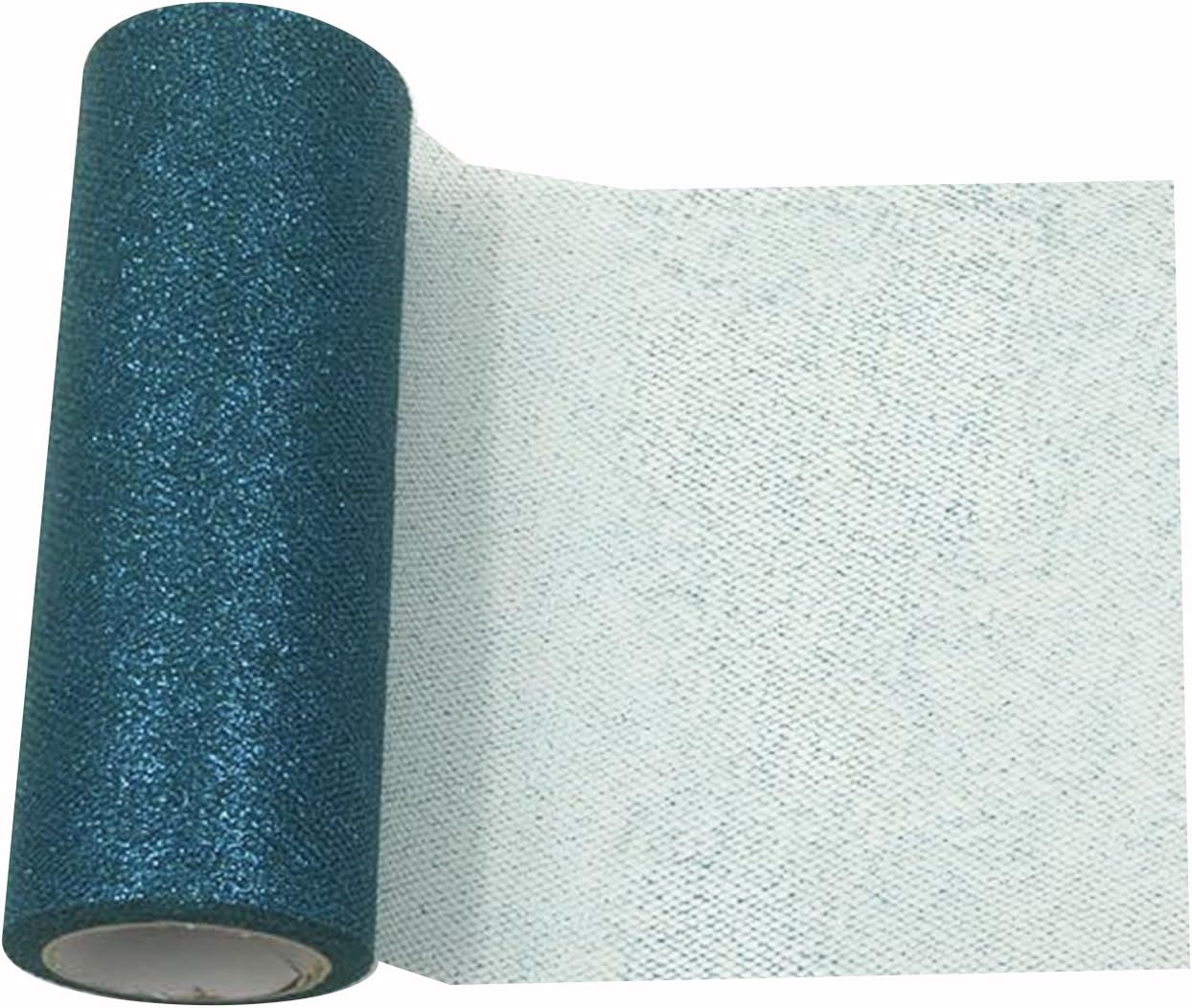 6 Inches x 10Yards Sparkling Tulle Ribbon Roll Glitter Tulle Spool for DIY Craft, Gift Wrapping, Decoration, Clothes, Wedding (Turquoise)