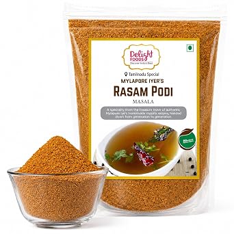 Delight Foods Mylapore Iyers Rasam Podi 350g - Ready Masalas | Mixed Spices | Tamil Nadu Special | NO PRESERVATIVES