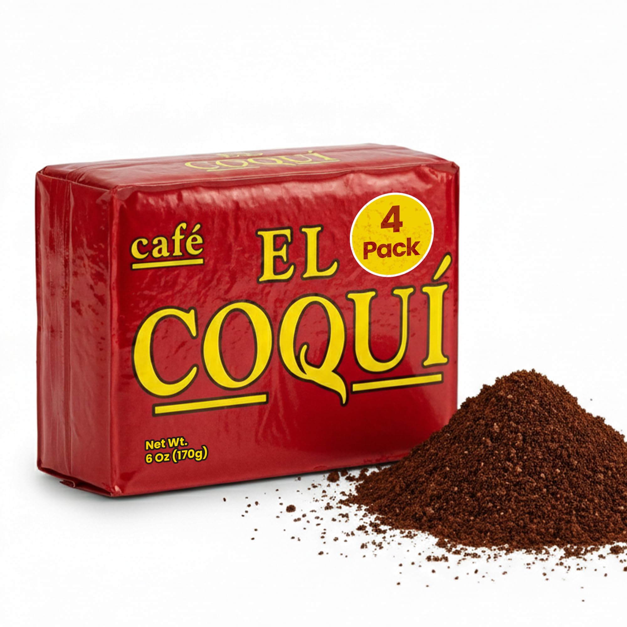 - El Coquí Dark Roast Espresso Ground Coffee, Rich, Ground Coffee, Authentic Puerto Rican Style Coffee, Vacuum Sealed, Ground Espresso Beans, 6 oz (4 pack)