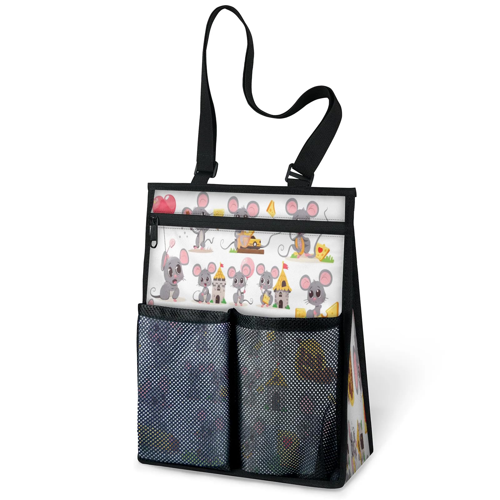 Ourtheme Funny Cartoon Mouses Portable Shower Bag for Travel Gym Camp Beach Tote Shower Caddy Bags Hanging Toiletry