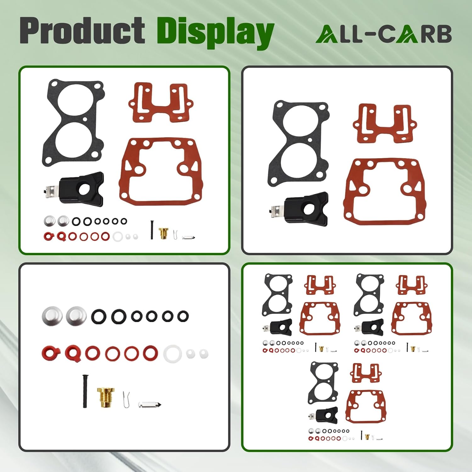 ALL-CARB 3 x Carburetor Carb Repair Kits with Float Replacement for Johnson Evinrude V4 85 90 100 115 125 140hp and V6 150 155 175 185 200 235hp