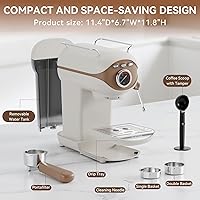 Vista 7 de Espresso Machine 20 Bar, Compact Coffee Maker with Milk Frother Steam Wand Professional Espresso Coffee Machine with Removable Water Tank, Latte