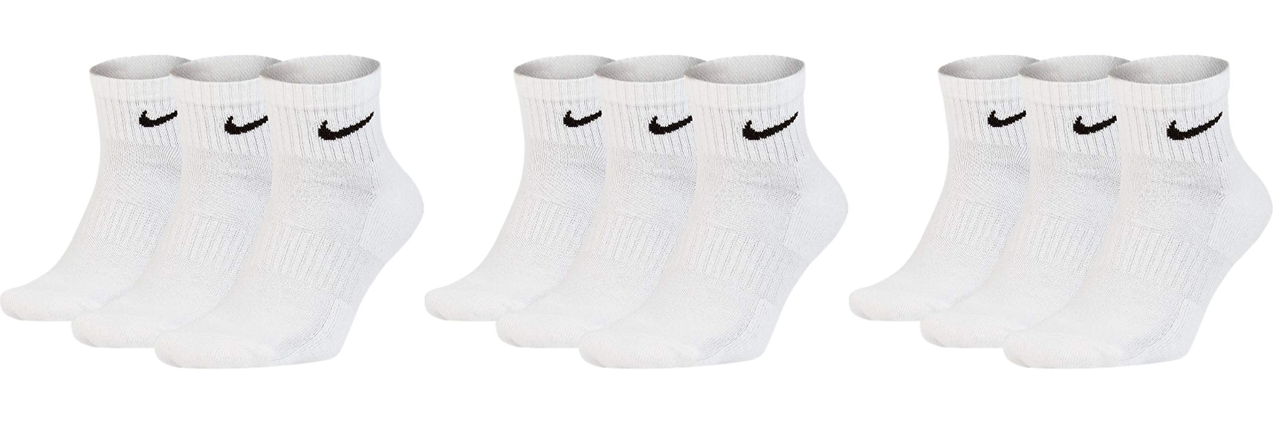 Nike 9 Paar Herren Damen Kurze Socke Knöchelhoch Weiß Schwarz Sparset SX7667 Sportsocken Größe 34 36 38 40 42 44 46 48 50