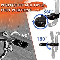 Vista 3 de FOVPLUE Estriberas de Carretera de 1.25", Estriberas de Carretera Ajustables Anguladas Cortas con Soportes para Harley Touring Street Glide Electra