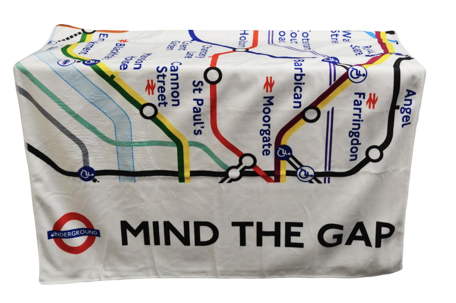 TFL8401 Serviette de plage sous licence du métro de Londres avec impression carte tube Grande taille 74 cm x 145 cm Séchage rapide Anti-sable Vacances Voyage Mer