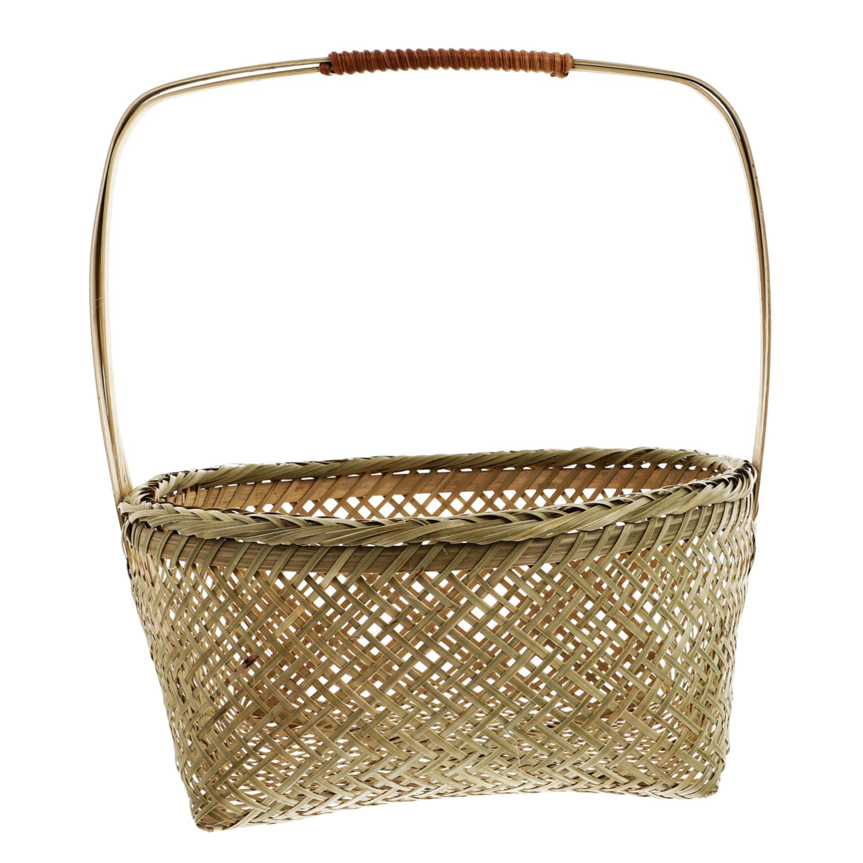 Cabilock 1Pc Hand Woven Fruit Basket Creative Chic Storage for Flowers Snacks More Portable Lightweight Design Natural Material Height