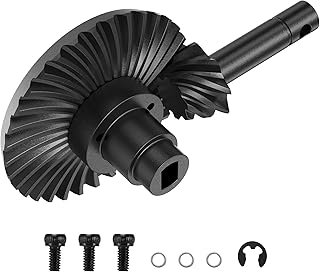 COOWOO Hardened Steel RC Axle Gears, Helical Bevel Front Rear Axle Gears Upgrade Parts Set for 1/10 SCX10 II RC Trucks, 33/8T Forward Rotation(Black)