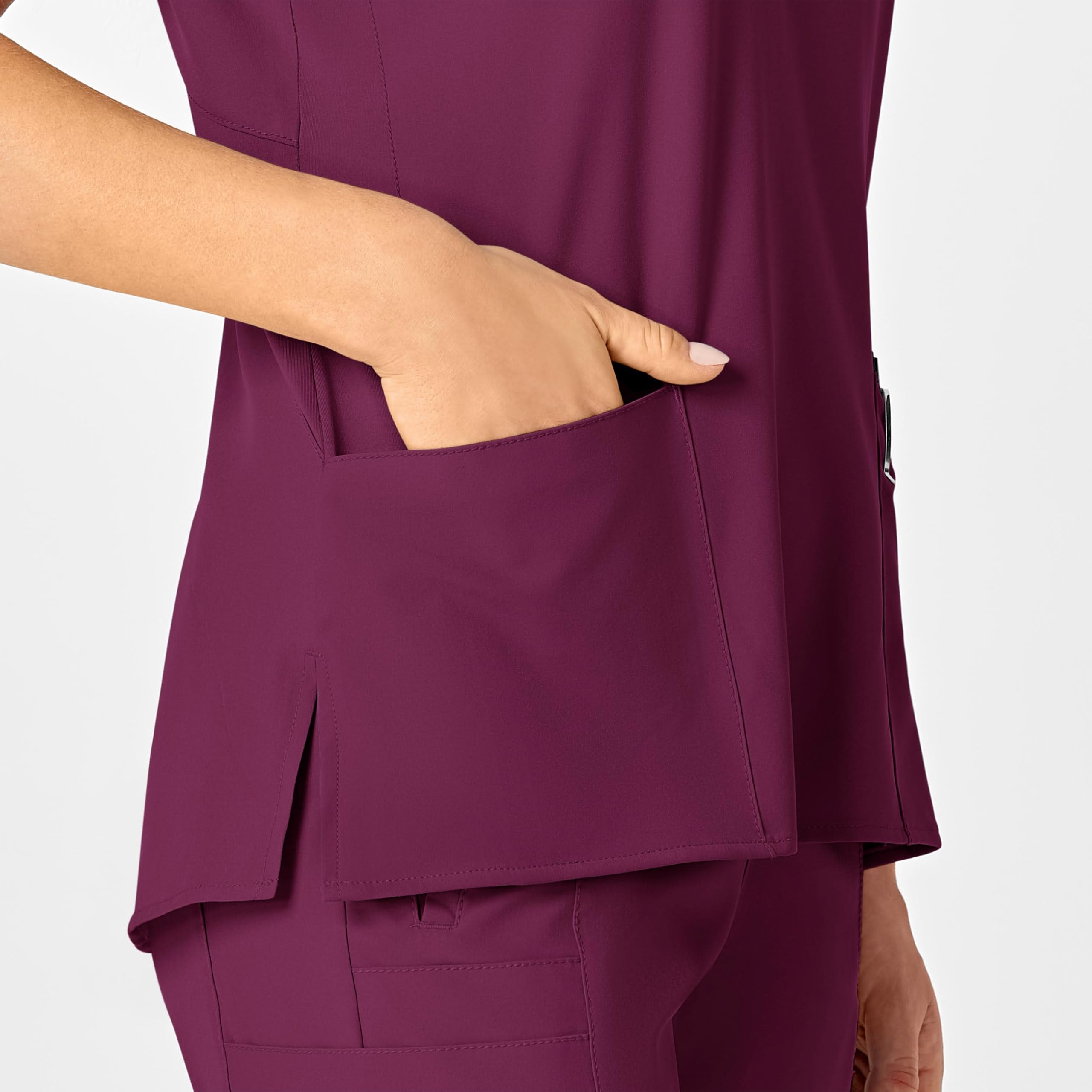 WonderWink Damen Flex Back V-Ausschnitt Scrub Top, Wein, X-Groß