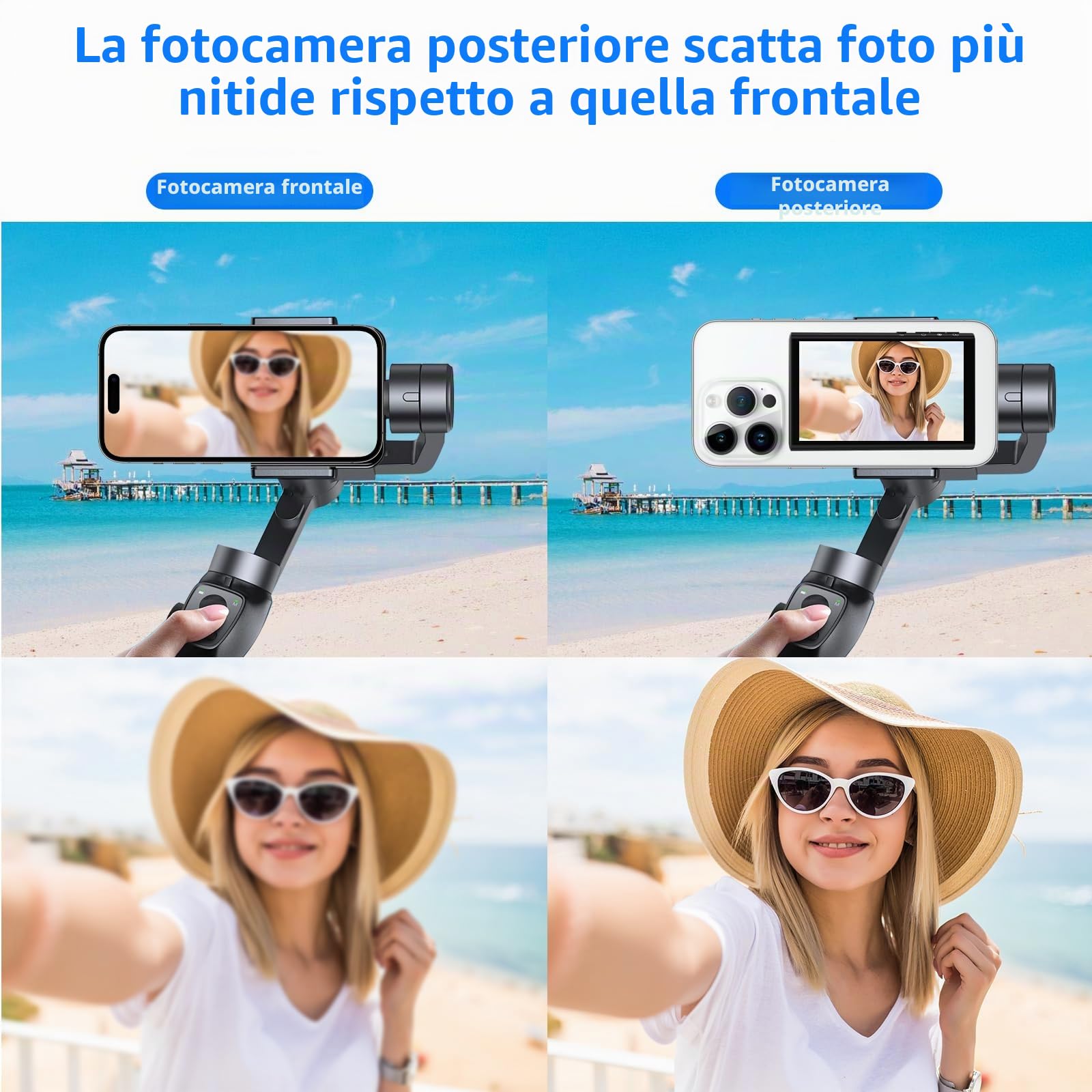 Schermo Monitor Selfie per Vlog, 1080P Schermo Selfie per iPhone & Android, Sincronizza Senza Fili la Fotocamera Posteriore con Supporto Magnetico, Telecomando Bluetooth per Vlog Live Stream TikTok