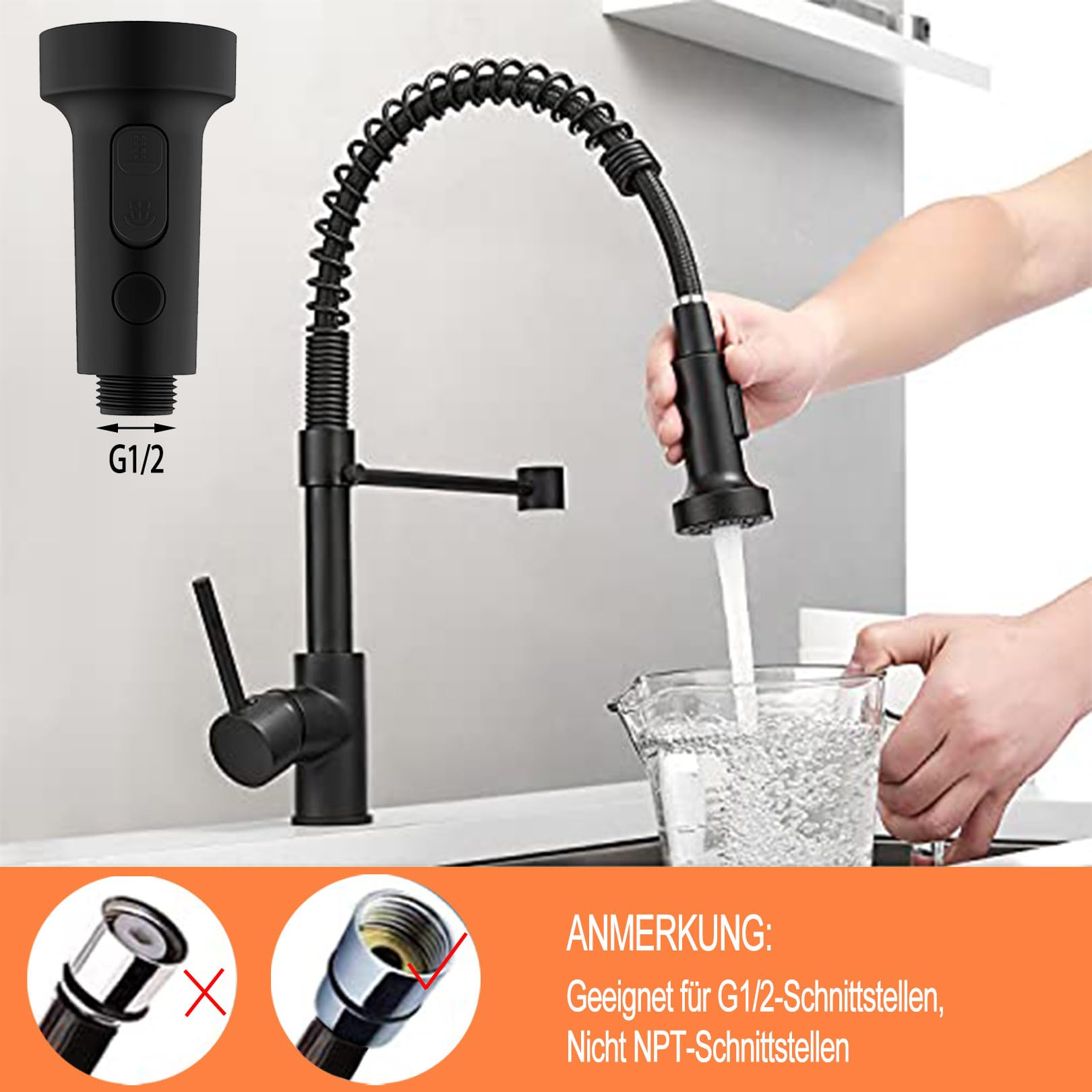 Prolunga Rubinetto CIRULLI 1080° Con Filtro - Girevole, Con 6 Filtri PP, Per Cucina E Bagno