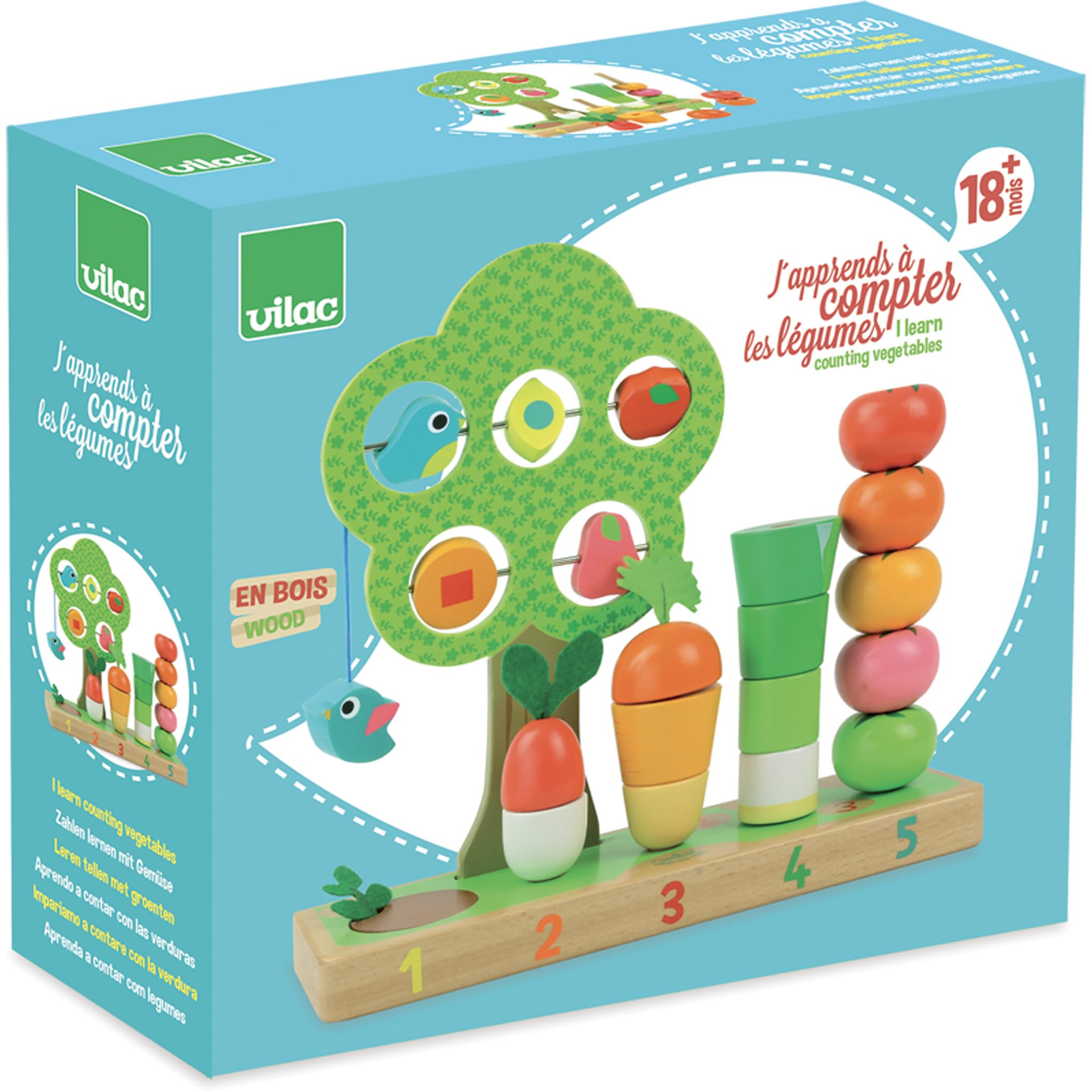VILAC - Jouet en bois -Jeux d'éveil - Apprendre à compter et découvrir les formes basiques - 2469