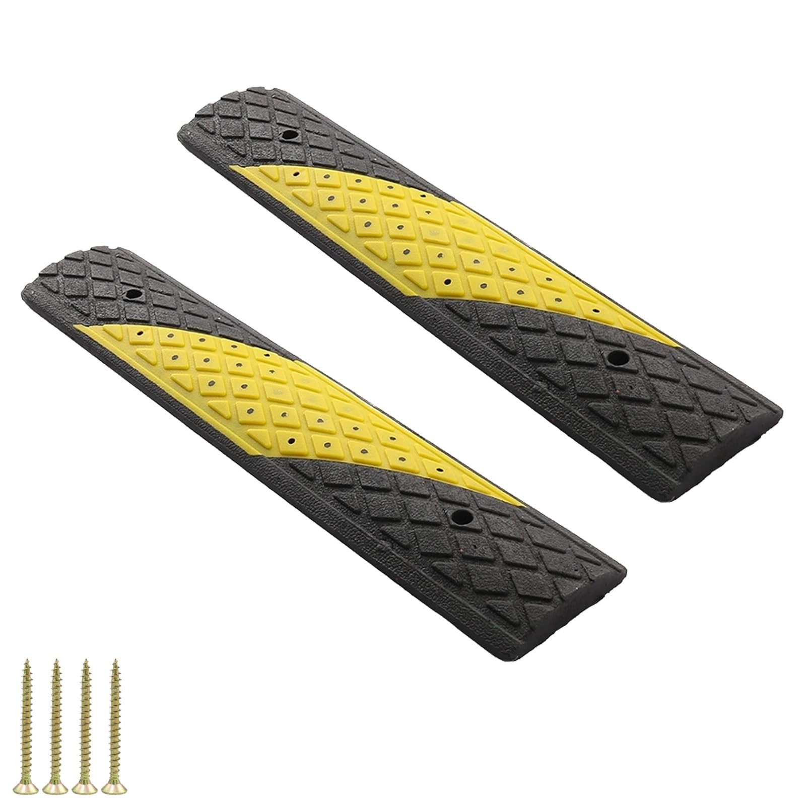 2 Pezzi di Dosso Artificiale per Garage, Dosso Stradale for Scuola, Facili da Installare, Efficaci nel Rallentare i Veicoli, per Strade in Cemento, Strade Sterrate, Strade Asfaltate