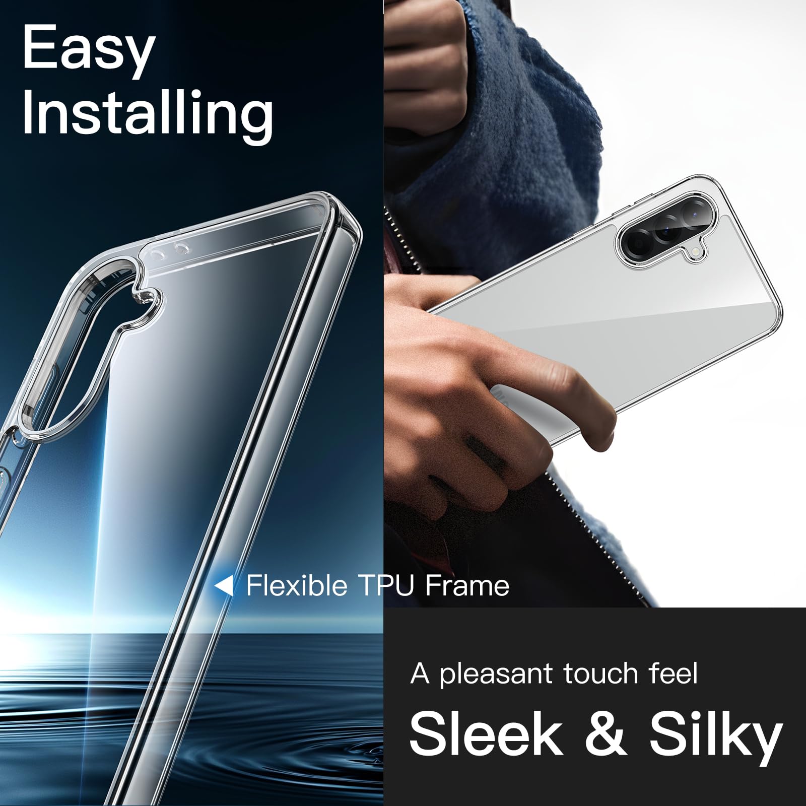 JETech Cover per Samsung Galaxy A56 5G, Anti Ingiallimento Antiurto Paraurti Protettiva Cellulare Custodia, Antigraffio Retro Rigido in PC (Trasparente)