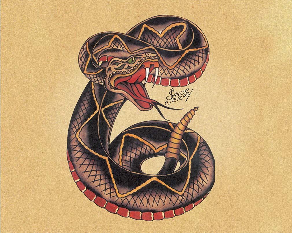 KexleSailor Jerry Snake Sign 8x12 inch Vintage Style Nostalgic Metal Advertising Wall Sign Retro Art