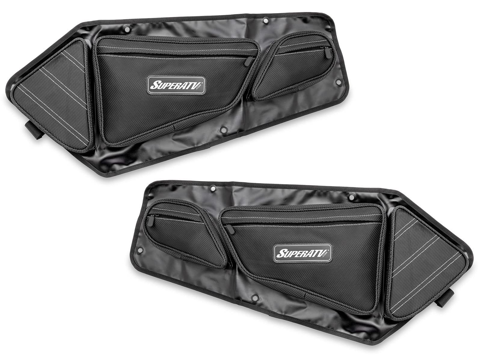 SuperATV Door Bags for 2020-2024 Polaris RZR PRO XP/PRO XP 4 | Includes 2 Bags | Use with Polaris RZR Stock Doors | Built in Knee Protectors | Mesh Pockets for Cell Phone / MP3 Storage