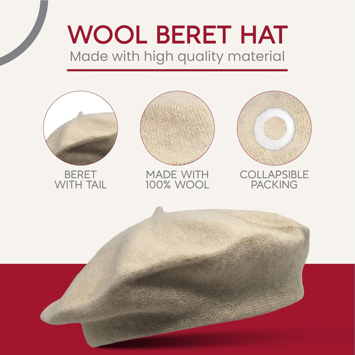 French Wool Beret Hat - Classic Stretchable - One Size Fits Most - Solid Color - Stylish Chic Parisian - Image 5