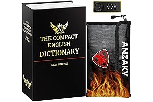 ANZAKY Book Safe with Combination Lock and Fireproof Bag