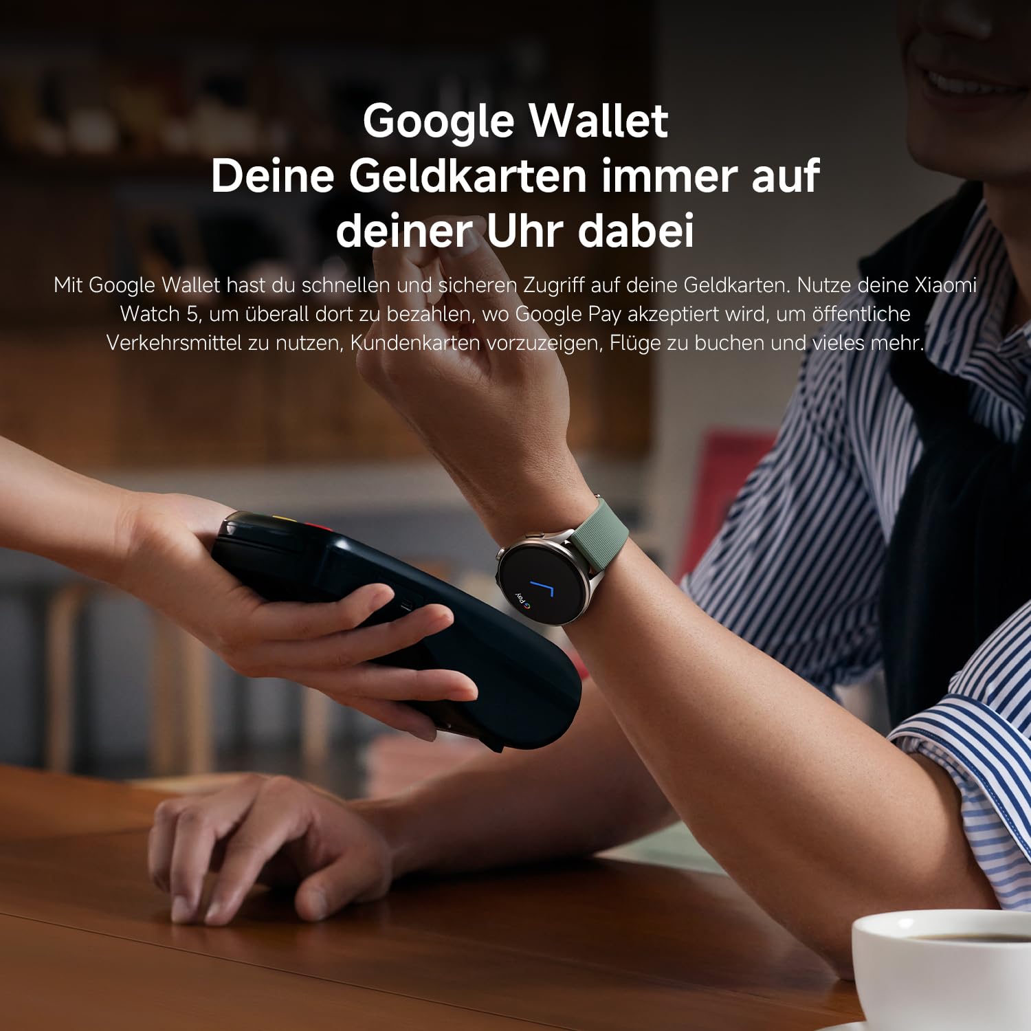 XIAOMI Watch 5 Smartwatch 47mm, Google Wear OS, NFC-Zahlung, KI mit Gemini, 1,54” Display, bis zu 6 Tagen Akkulaufzeit, GPS-Fitness-Tracking, Gestensteuerung, Bluetooth, Nur für Android, Grün