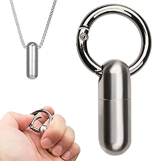 East Leaf 薬ケース 薬入れ ピルケース ニトロケース 小物入れ チタン 小型 携帯用 防水 緊急 応急処置 飲み忘れ防止 カラビナ ネックレス 付