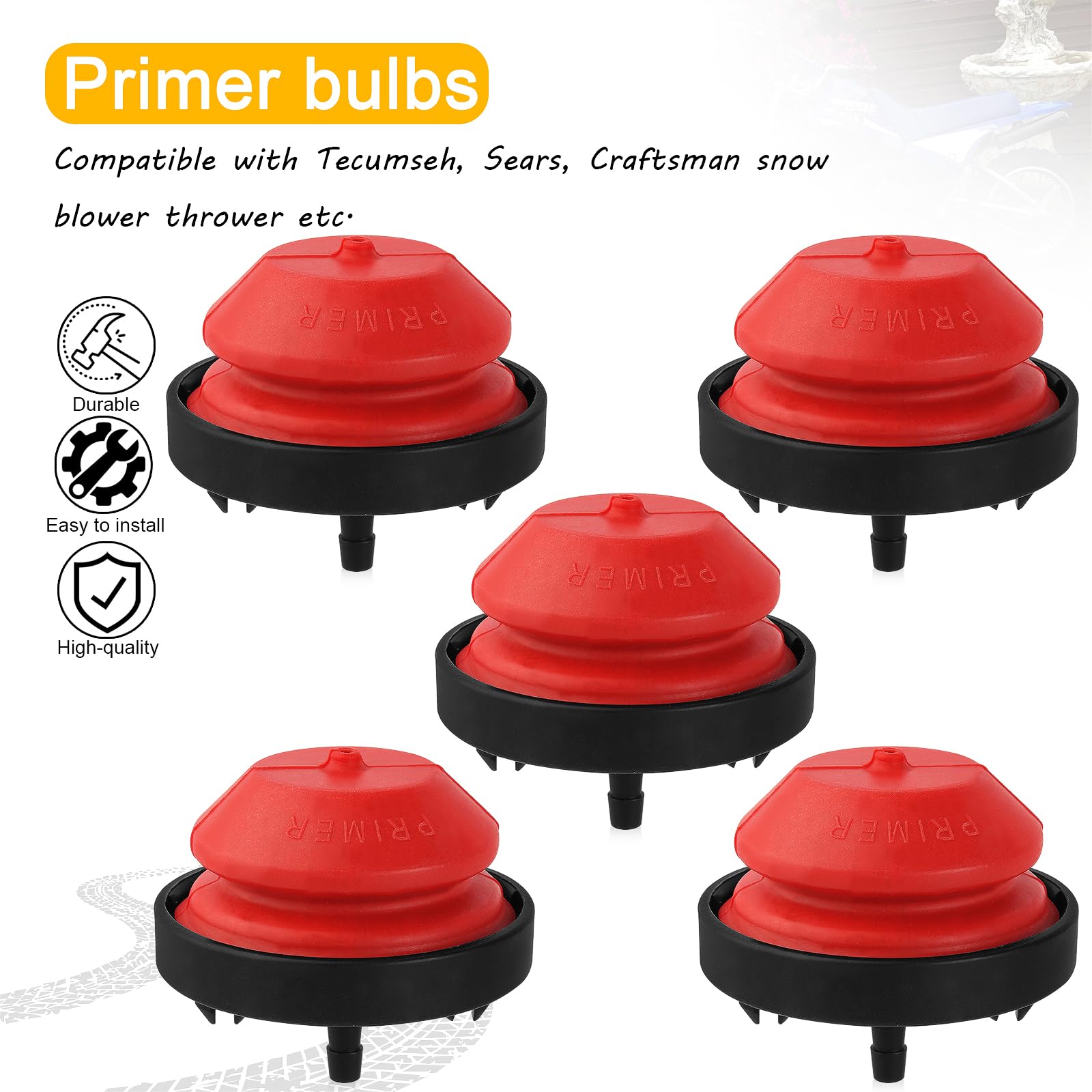 QAZAKY 5pc Primer Bulb for Tecumseh 570682 75110639 056200 95110639A Snowblower HMSK100 HMSK105 HMSK110 HS40 HS50 HSK30 HSK35 HSK40 HSK50 HSK60 HSK70 HSK60 HSK70 HSK600 HSK635 HSK840 HSK845 HSK850 - Image 4