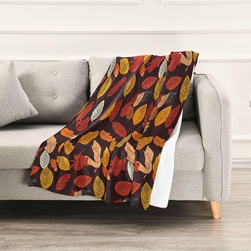 Miniatura 5 de Autumn Leaves Illustration Ultra-Soft Plush Blanket, Cozy All Season Use Throw Blanket Adults Kids Sofa Bedroom Travel Throws 60x90 Inches Bed
