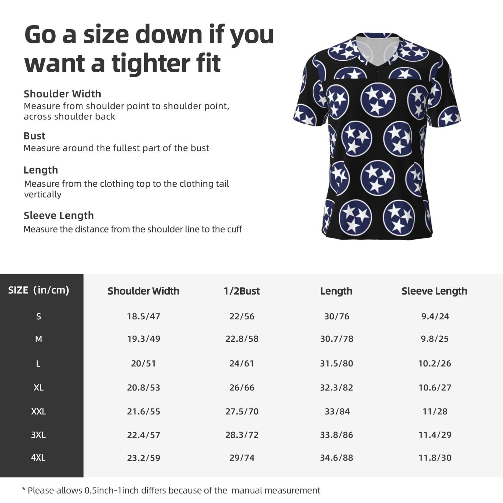 Stylish Athletic Sports Jersey Three-Star-Tennessee-Flag Men's Rugby Jersey X-Large