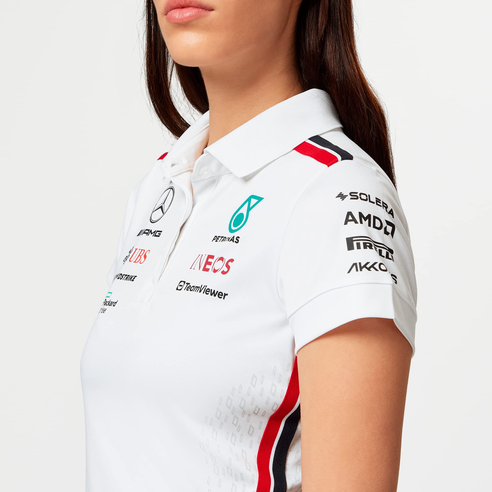 Mercedes AMG Petronas Formula One Team - Polo del Equipo para Mujer 2023 - Blanco - Talla: M