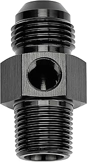 EVIL ENERGY 8AN to 3/8 NPT with 1/8" NPT gauge port Fuel Pressure Take off Fitting Adapter Aluminum
