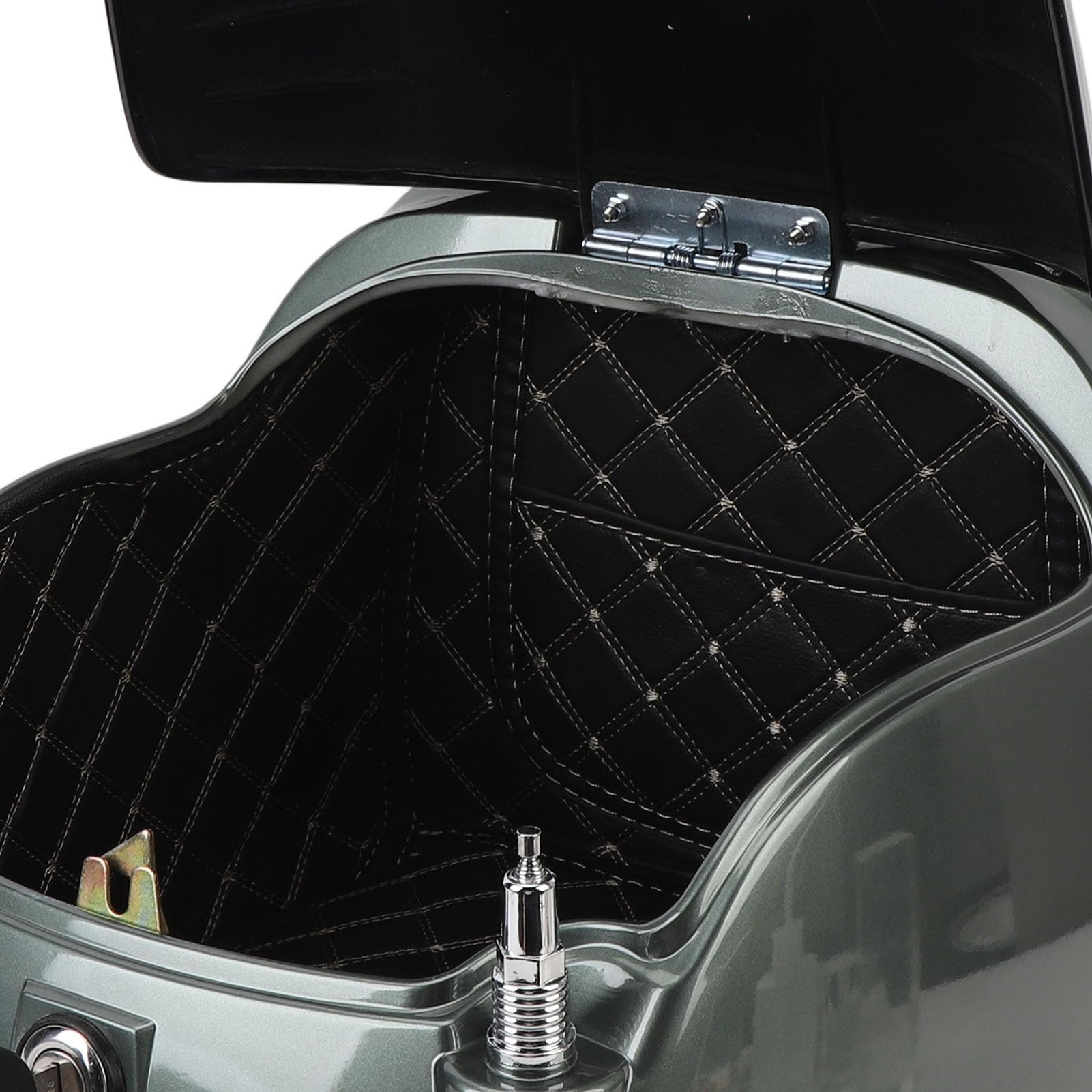 CHICIRIS Coffre de l imperméable rétro en ABS avec serrure à clé, ajustement universel pour motos, scooters électriques, Couleur Ti, Décontracté