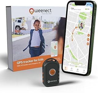 Weenect - GPS-Tracker für Kinder | Keine Entfernungsbegrenzung | 7 Tage Akkulaufzeit | SOS-Knopf | Notruftelefon | 2G | Funktioniert mit abonnement