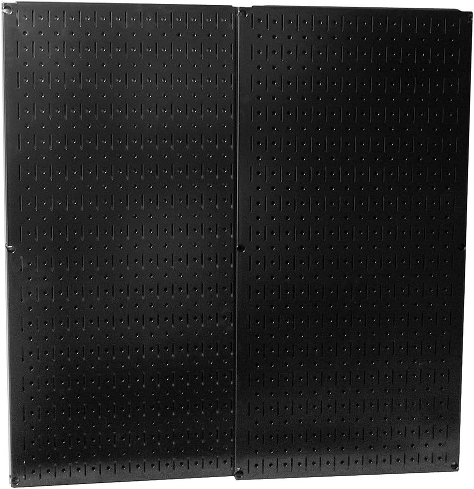 Wall Control 30-P-3232B Black Metal Pegboard Pack - (2) 32" Tall x 16" Wide Black Pegboards