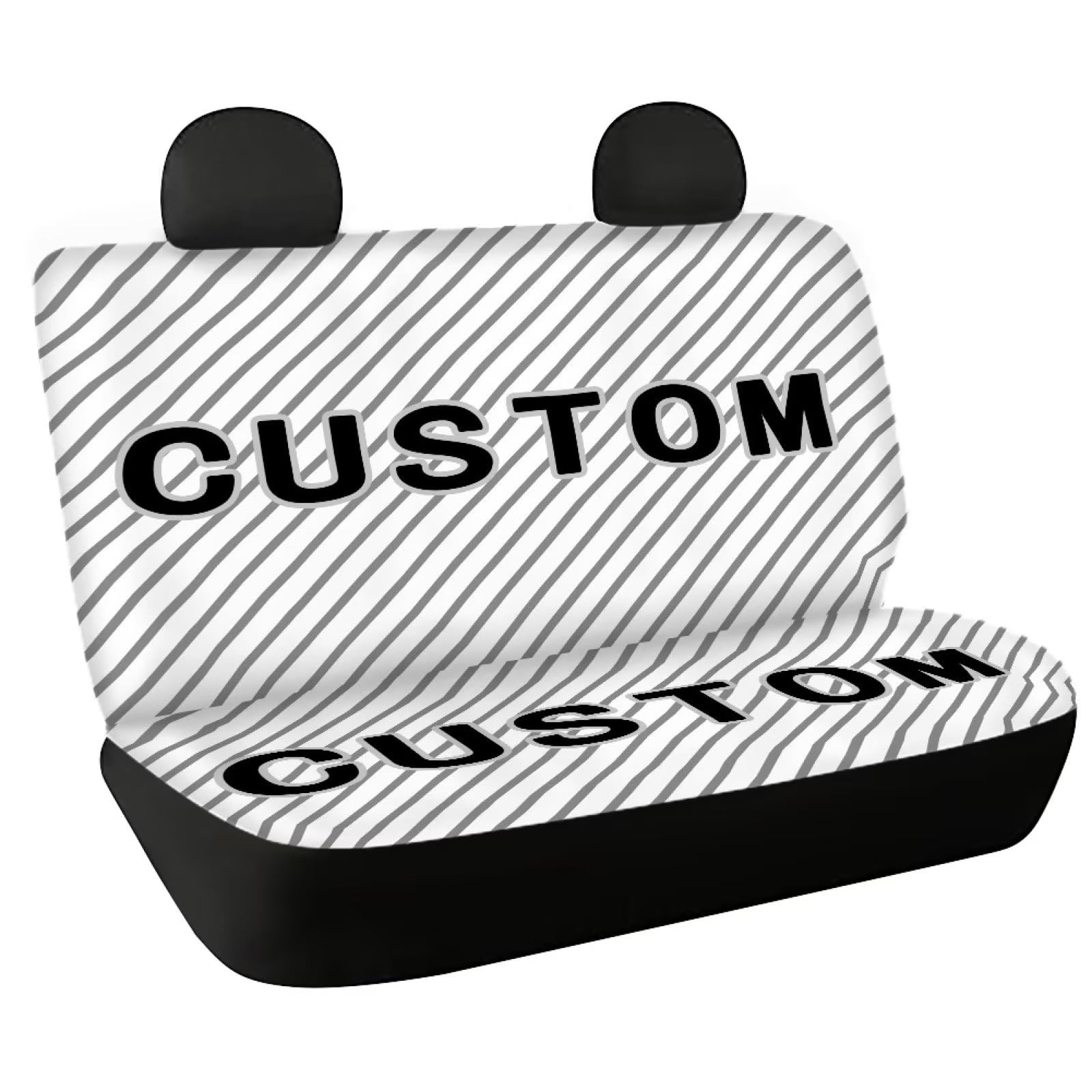 AFPANQZ Customized Rear Seat Covers - Personalized Image, Text, Logo - Universal Car Interior Decoration - Add Your Photo - Auto Seat Protector