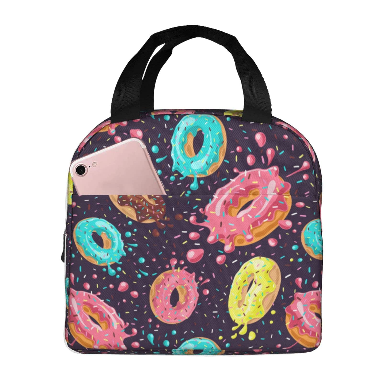 LWDZLHD Sac à Déjeuner Isotherme En Forme De Donuts Pour Homme Et Femme, Portable, Réutilisable, étanche, Pour Pique-nique, Voyage, Camping, Extérieur