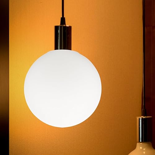 Miniatura 9 de Kichvoe Cubierta de bombilla de 7 pulgadas, pantalla de vidrio blanco de repuesto para accesorios de luz, cubierta de iluminación de globo de vidrio