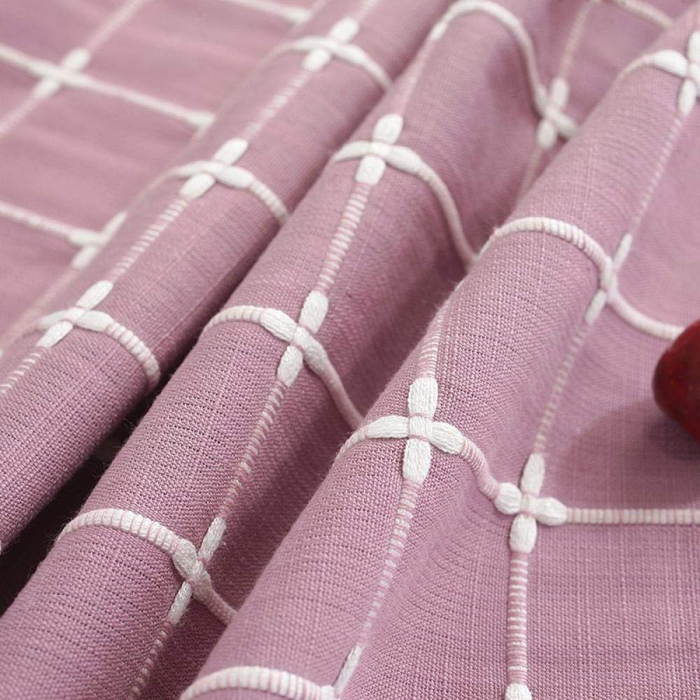 Anti Tache Nappe Rectangulaire Nappes Coton et Lin Respirant Nappes en Sergé Simple Style à La Chaleur et à L'Humidité Violet 140 × 230cm