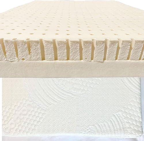 OrganicTextiles Cubrecolchón de látex orgánico (tamaño individual XL, 3 pulgadas). Zona dual lado suave y lado firme certificado GOTS & GOLS con
