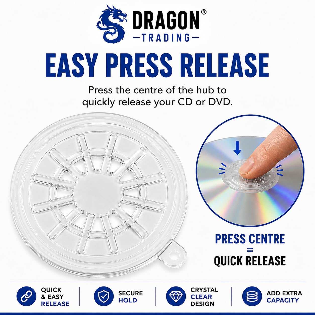 Hubs Centre de CD transparent avec dos adhésif Gadgets électroniques grand public portables (50 DANS UN PACK) DragonTrading®