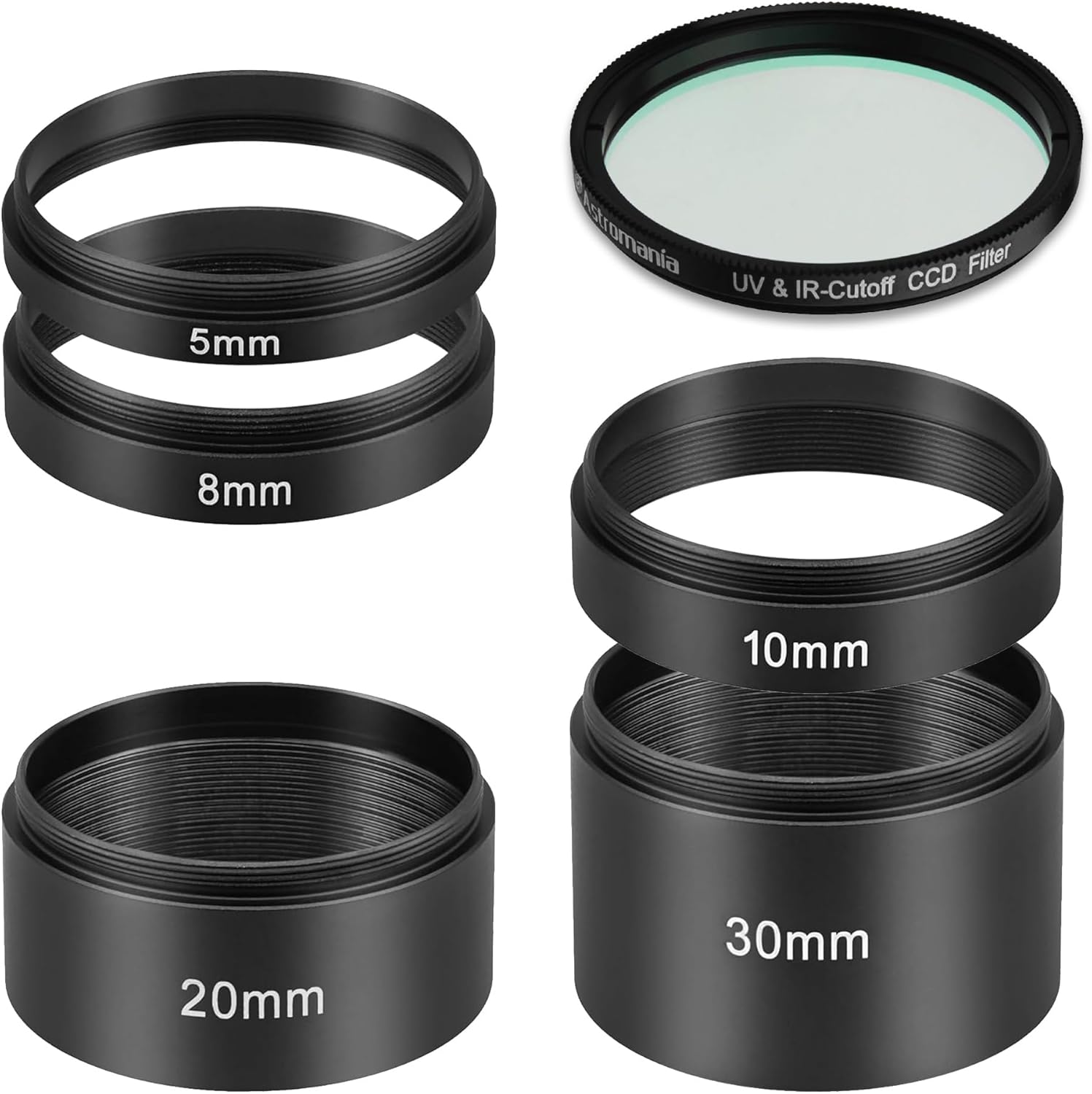 Astromania 2" IR/UV Blocking Filter - Bundle with - 2"/M48-extension Tube Kit 5 8 10 20 30mm