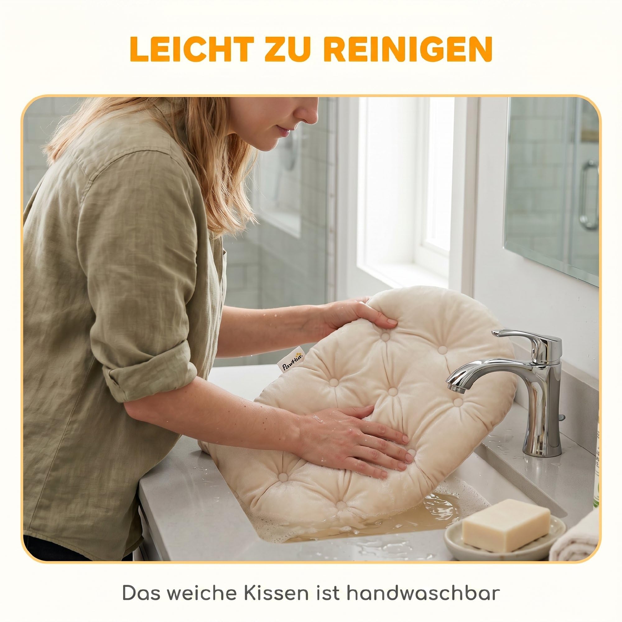PawHut Hundefahrradkorb für Gepäckträger, Handgeflochtener mit Weichem Kissen Hundefahrradkorb Fahrrad Lenkerkorb für Hunde & Katzen, Hellbraun